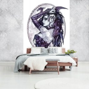 Flizelin fotótapéta 206x275 Lányok Gótikus hölgy sárkányral +ragasztó