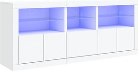 vidaXL fehér tálalószekrény LED-világítással 162 x 37 x 67 cm