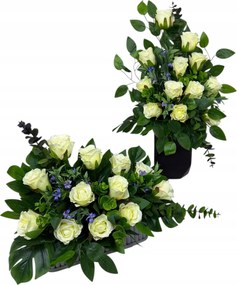 Csokor Nád Kompozíció Sír Temető Művirágok