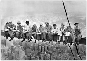 Poszterek 100x70 Munkások a gerendán Ebéd