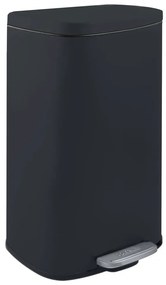 Matt fekete acél pedálos szemetes 50 l Akira – Spirella