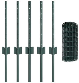 Euró Kertkerítés 2 db Zöld Porszórt Acél 10 x 0.4 m Tartós