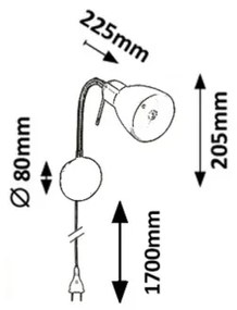 Rabalux 6320 - Rugalmas lámpa SOMA 1xE14/40W/230V