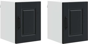 vidaXL Konyhaszekrény polcokkal 2 pcs Fekete 30 x 31 x 40 cm Faanyag