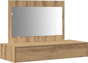 vidaXL Öltözködőasztal fiókkal tükörrel Barna 100 x 40 x 70 cm Faanyag