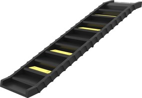 PawHut összecsukható kutyarámpa, 154 cm, autó- és magas ágyrámpa, 10 csúszásmentes lépcső, 68 kg teherbírás, fekete | Aosom