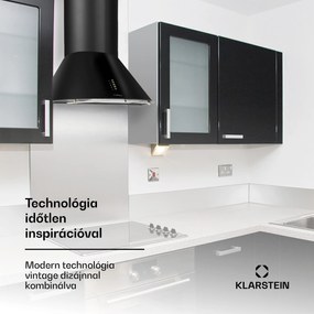 Klarstein Noir, retro kéményes páraelszívó, nemesacél, fekete