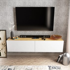 TV szekrény Poling - White, Walnut