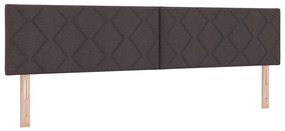 vidaXL Boxspring Ágy Mattal Sötétbarna 200x200 cm Szövet