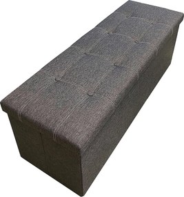 Puff, tároló pad összecsukható ülés ottomán 110x38x38 cm, sötétszürke