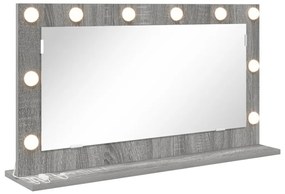 pipere tükör Szürke Sonoma Szerelt fa, Üveg 80 x 45 x 18 cm Tükör