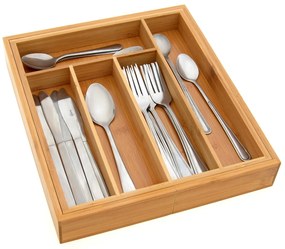 Bluegarden, bambusz fiókos evőeszköz-rendező, barna, HOM-00001