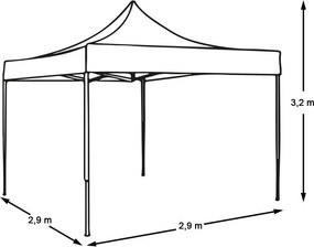 Összecsukható kerti pavilon több típusban-2,9x2,9 méteres-fehér-pavilon
