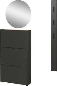 Antracitszürke előszoba bútor 101x200x22 cm Ameca – Germania