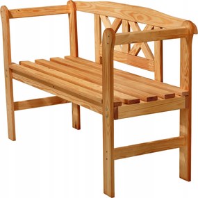 Fa Parki Kerti Pad Háttámlával 119 CM Terasz Kerti Tik