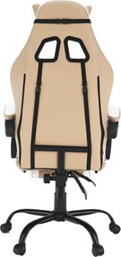 Irodai/gamer fotel, fekete/fehér/bézs, OZGE 2 NEW
