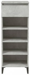 betonszürke szerelt fa cipőtartó 40x36x105 cm
