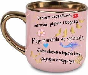 Elegáns bögre "Az én gazdagságom megerősítései" 400 Rózsaszín