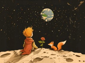 Canvas Vászonkép Gyerekek Kis Herceg Róka Bolygó Kozmosz 80x60