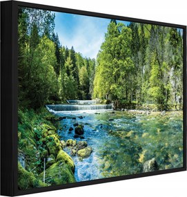 Vászonkép Fekete Keretben Erdő Folyó Természet Nappali Hálószoba 120x80