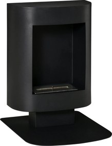 HOMCOM 1.5L Bioetanol Kandalló 3 Óra Üzemidővel, 20 m²-ig Takaróval, 2000W Hőteljesítmény, 46.5x53x65cm, Fekete | Aosom
