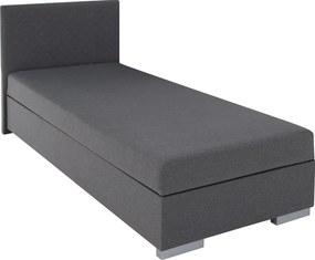 Boxspring ágy, egyszemélyes, szürke, 90x200, univerzális, ADARA