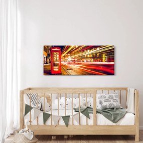 Kép - piros telefonfülke (120x50 cm)