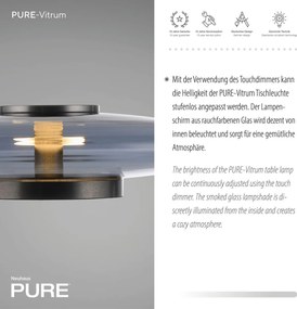 Paul Neuhaus modern asztali lámpa pure vitrum szürke pln4080-15