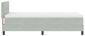 Boxspring Ágy Mattress-szel és LED Fénnyel Szürke 90x200 cm Bársony