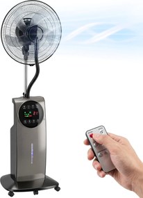 HOMCOM 3 az 1-ben párásító állóventilátor, 90 W, 138 cm, 70° oszcilláció, 3 sebesség, negatív ion, szúnyogriasztó, 3,1 l tartály, távirányító és 12 ór