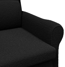 karosszék Fekete 76 x 94 x 102 cm Puha Sherpa anyag, mérnöki fa