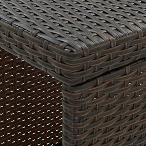 5 darabos barna polyrattan kerti bárszett párnákkal