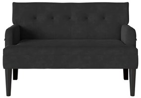 vidaXL Chesterfield Pad Fekete 112 x 65,5 x 75 cm Bársony