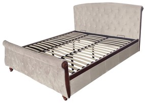 Franciaágy 180x200 cm Bretto (szürkésbarna taupe bársonyszövet). 1119489