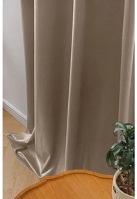 Világosbarna sötétítő VELVET függöny 140x250 cm Felfüggesztés: Fém gyűrűk