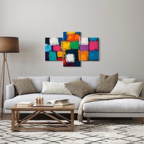 Kép - Színes négyzetek festménye (90x60 cm)