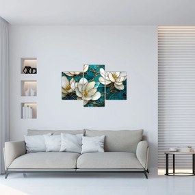 Kép - Ólomüveg magnóliával (90x60 cm)