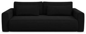 Fekete bársony kinyitható-tárolóhelyes kanapé 238 cm Kapua – Makamii