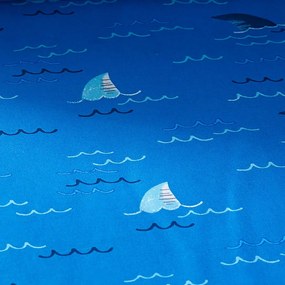 Kék gumis egyszemélyes gyerek lepedő 90x190 cm Jawsome Shark – Catherine Lansfield