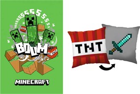 Minecraft Creeper Sword polár takaró és párna szett, 2 részes