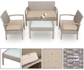 Casaria® Rattan szett - krém