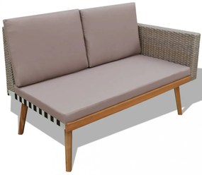 4-részes szürke polyrattan kerti bútorszett párnákkal