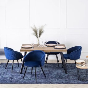 Elegáns Étkezőszék Sötétkék Bársony Kárpittal. ADELE