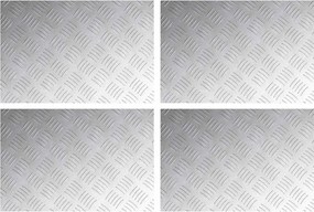 vidaXL Lépcsőfok Négyszögletes 4 pcs Ezüst 60 x 40 cm Alumínium