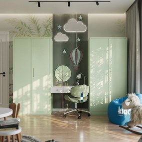 Irodai szekrény, 900 x 1850 x 400 mm, Fresh Style: pasztellzöld