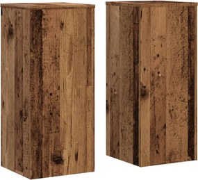 vidaXL 2 db antik fa színű szerelt fa növénytartó állvány 30x30x70 cm