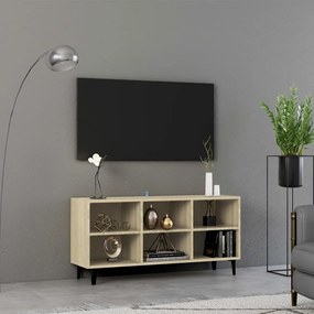 sonoma tölgy színű TV-szekrény fémlábakkal 103,5 x 30 x 50 cm