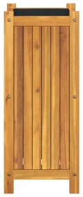 tömör akácfa kerti virágtartó béléssel 31 x 31 x 75 cm