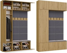 HAGA III 1SZ2W előszobafal 150x35x238 cm, tölgy