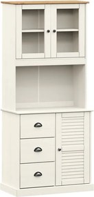 vidaXL VIGO fehér tömör fenyőfa magasszekrény 78x40x175 cm